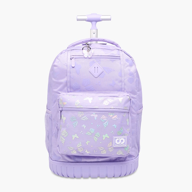 sami_studio 17 Inch Trolley-Butterfly-Collection-2 Cmprt With Zip- (Polyester ) Multicolor \ 43X28X13 - Image 1